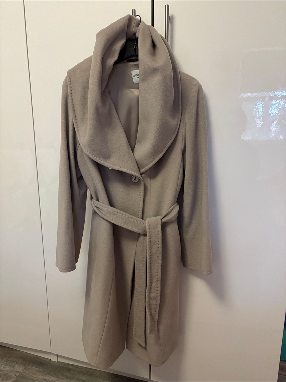 Cinzia Rocca Due Grey Wool Coat with Belt and hood size 46 / US 10